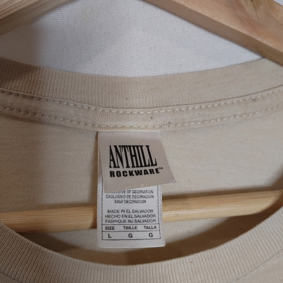 Anthill Rockwear ACDC Shirt Graphic Tee Cream Ombre Orange 2005 Unisex Rock - Picture 6 of 7